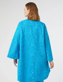Marina Rinaldi Chemise en popeline et dentelle sangallo TURQUOISE Clearance
