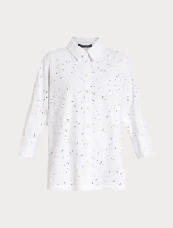 Marina Rinaldi Chemise en popeline et dentelle sangallo BLANC Fashion