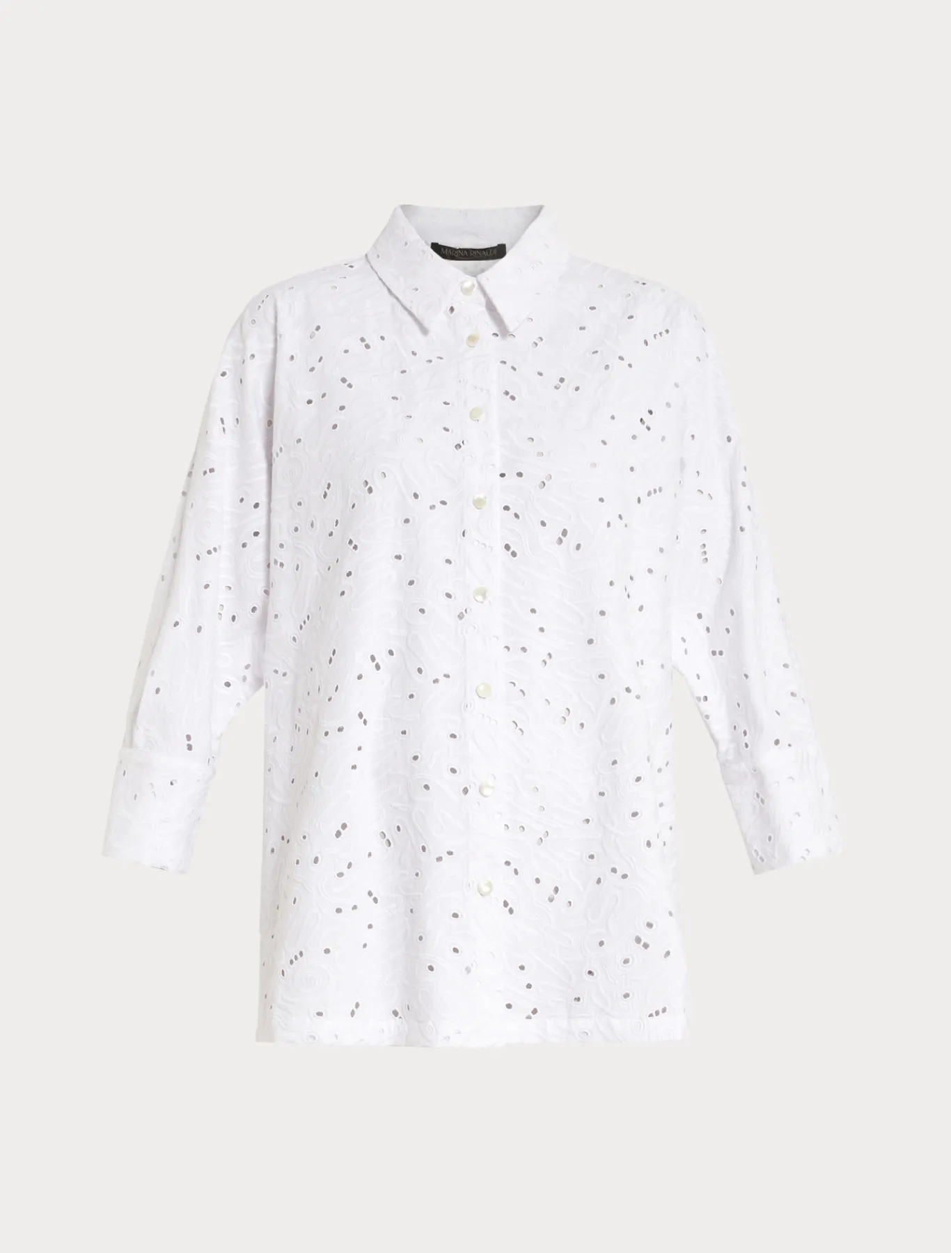Marina Rinaldi Chemise en popeline et dentelle sangallo BLANC Fashion