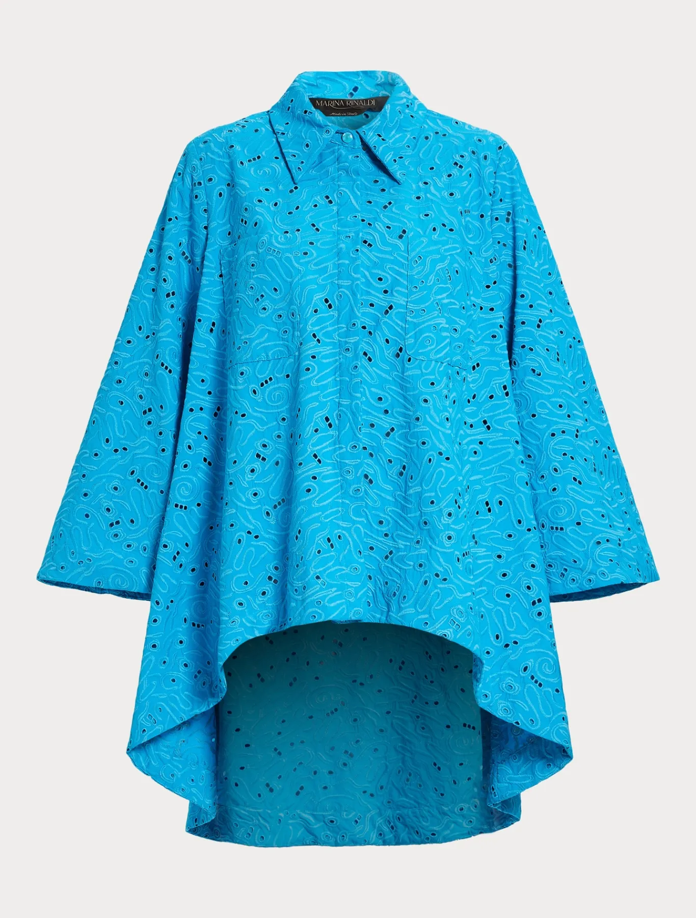 Marina Rinaldi Chemise en popeline et dentelle sangallo TURQUOISE Clearance