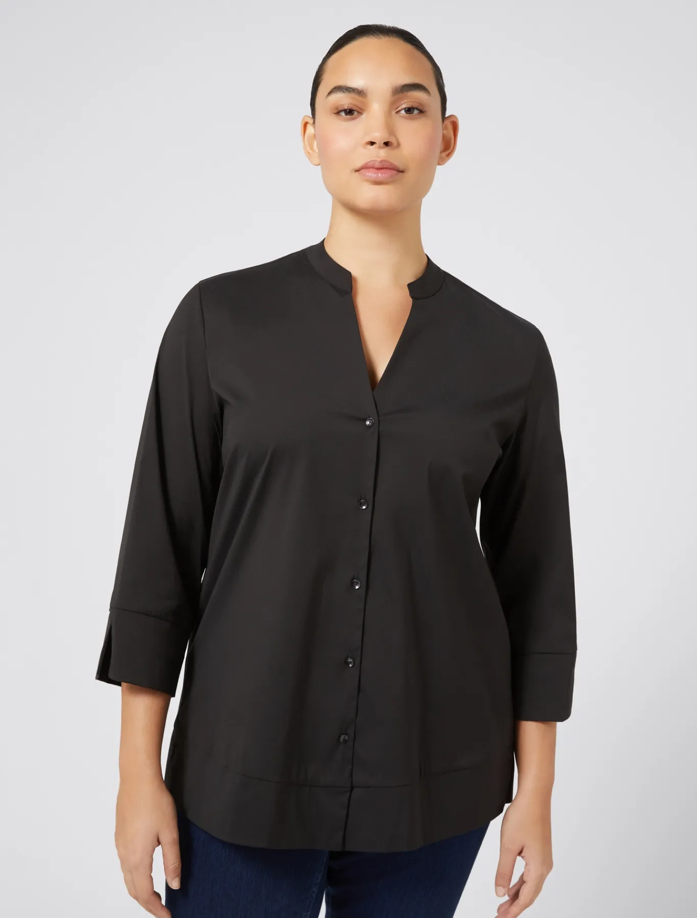 Marina Rinaldi Chemise en popeline stretch NOIR Sale