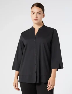 Marina Rinaldi Chemise en popeline stretch NOIR Discount