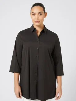 Marina Rinaldi Chemise en popeline stretch NOIR Clearance