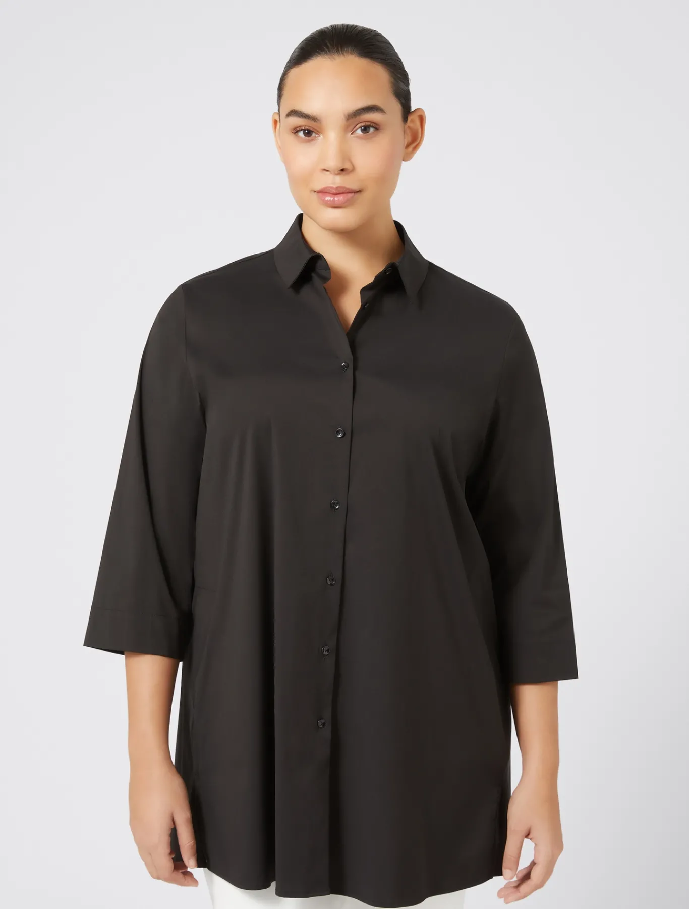 Marina Rinaldi Chemise en popeline stretch NOIR Clearance