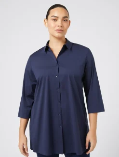 Marina Rinaldi Chemise en popeline stretch BLEUET Discount