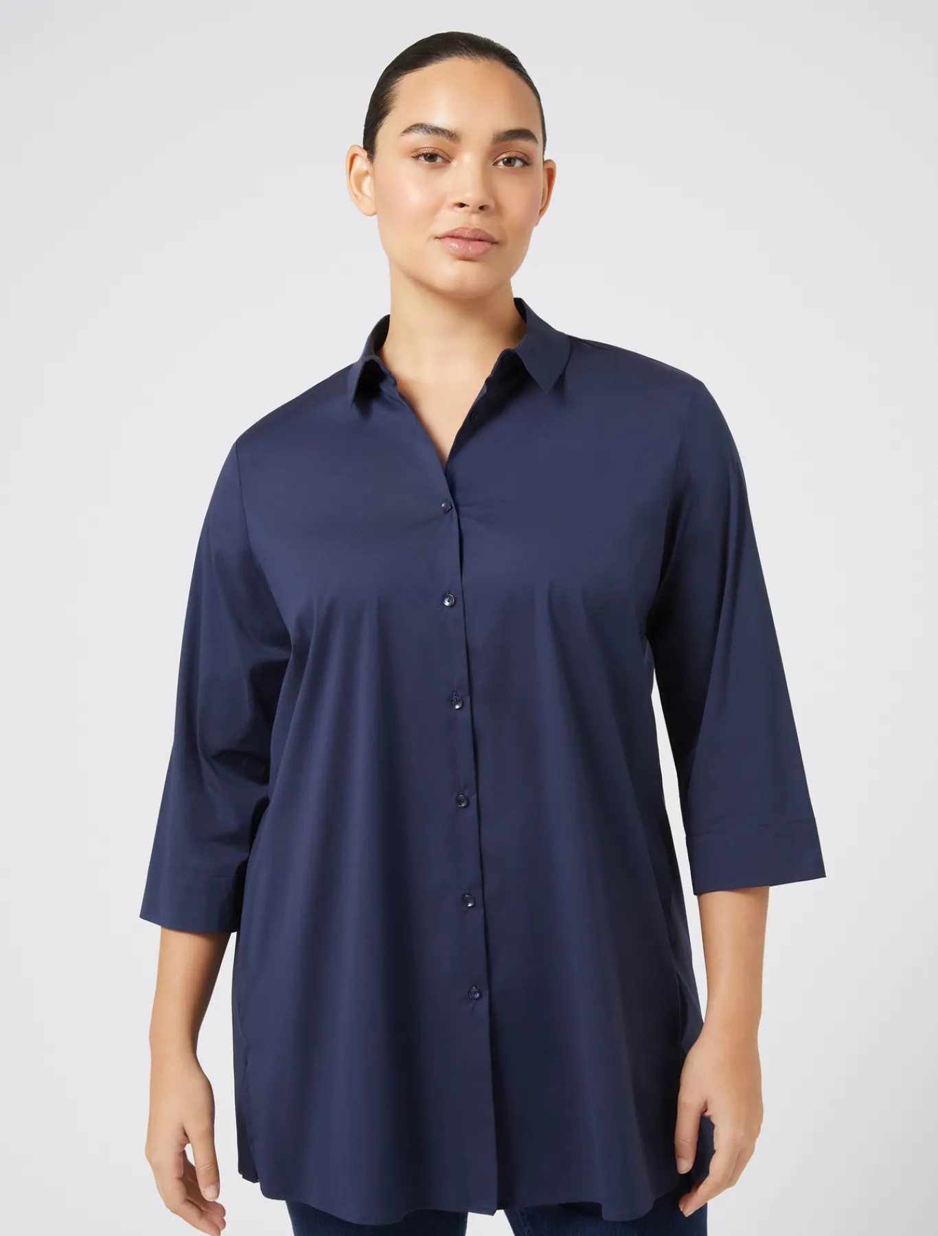 Marina Rinaldi Chemise en popeline stretch BLEUET Discount