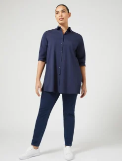 Marina Rinaldi Chemise en popeline stretch BLEUET Discount