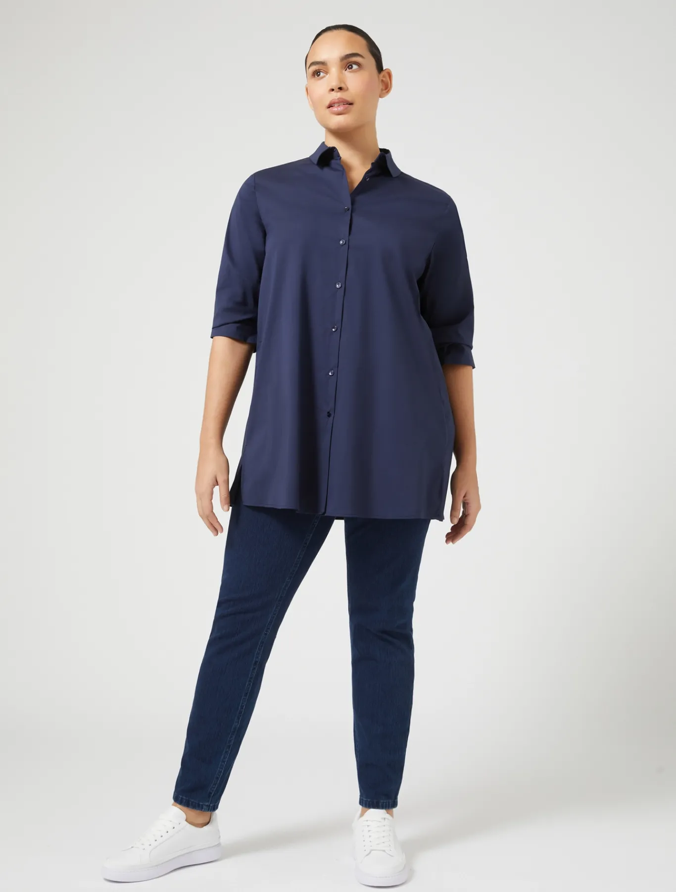 Marina Rinaldi Chemise en popeline stretch BLEUET Discount