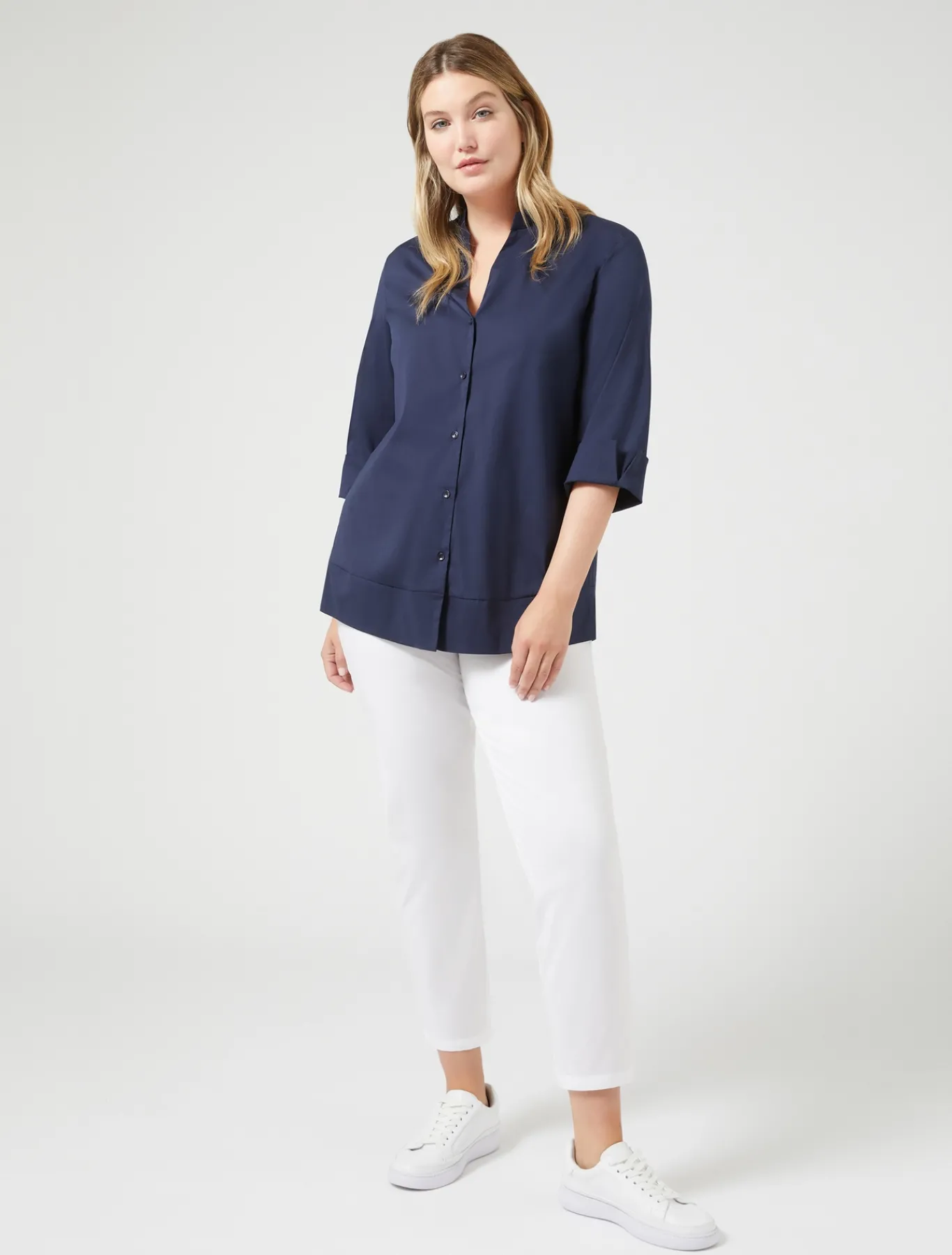 Marina Rinaldi Chemise en popeline stretch BLEUET Best