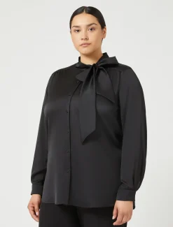Marina Rinaldi Chemise en satin NOIR Clearance