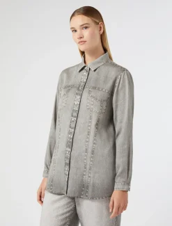 Marina Rinaldi Chemise en satin GRISMOYEN Outlet