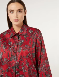 Marina Rinaldi Chemise en satin de coton ROUGE New
