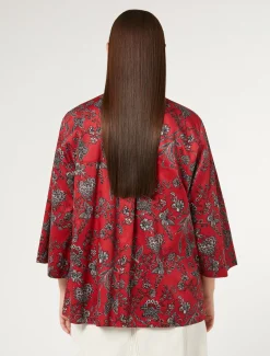 Marina Rinaldi Chemise en satin de coton ROUGE New