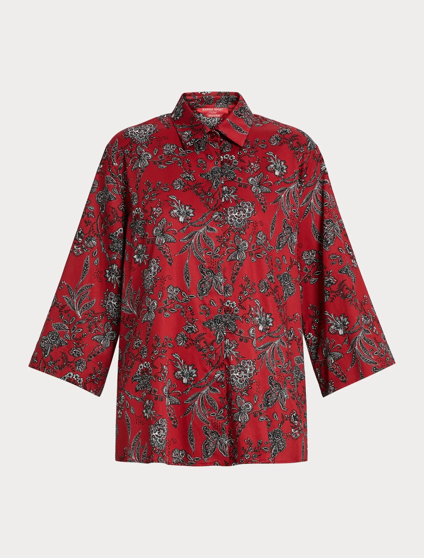 Marina Rinaldi Chemise en satin de coton ROUGE New