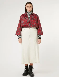 Marina Rinaldi Chemise en satin de coton ROUGE New