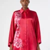 Marina Rinaldi Chemise en satin de soie FUCHSIA New
