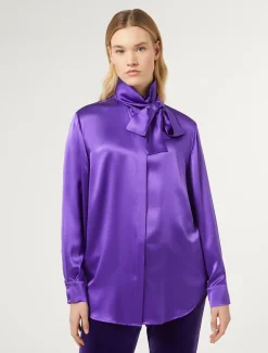Marina Rinaldi Chemise en satin de soie VIOLET Outlet
