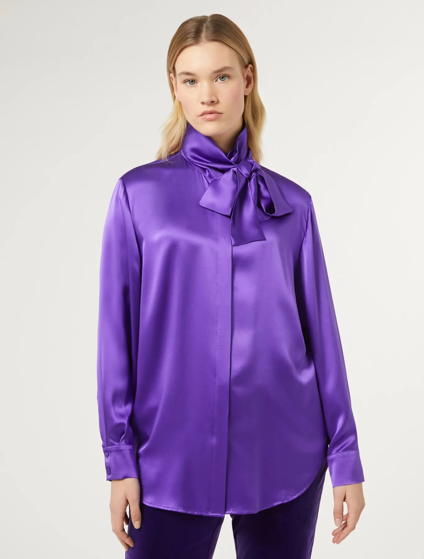 Marina Rinaldi Chemise en satin de soie VIOLET Outlet