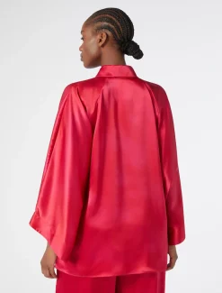 Marina Rinaldi Chemise en satin de soie FUCHSIA New