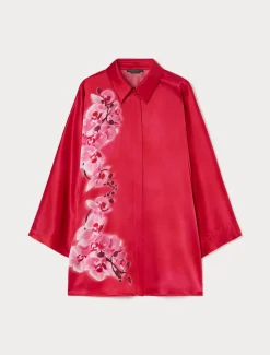 Marina Rinaldi Chemise en satin de soie FUCHSIA New