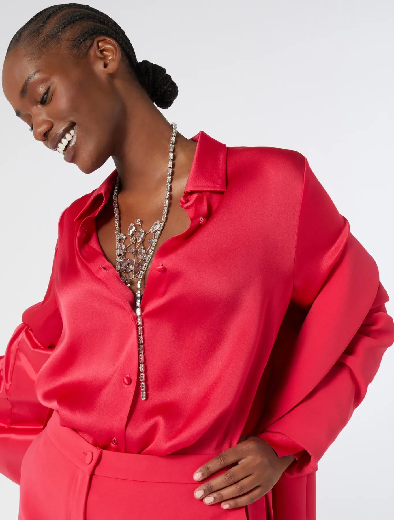 Marina Rinaldi Chemise en satin léger FUCHSIA Clearance