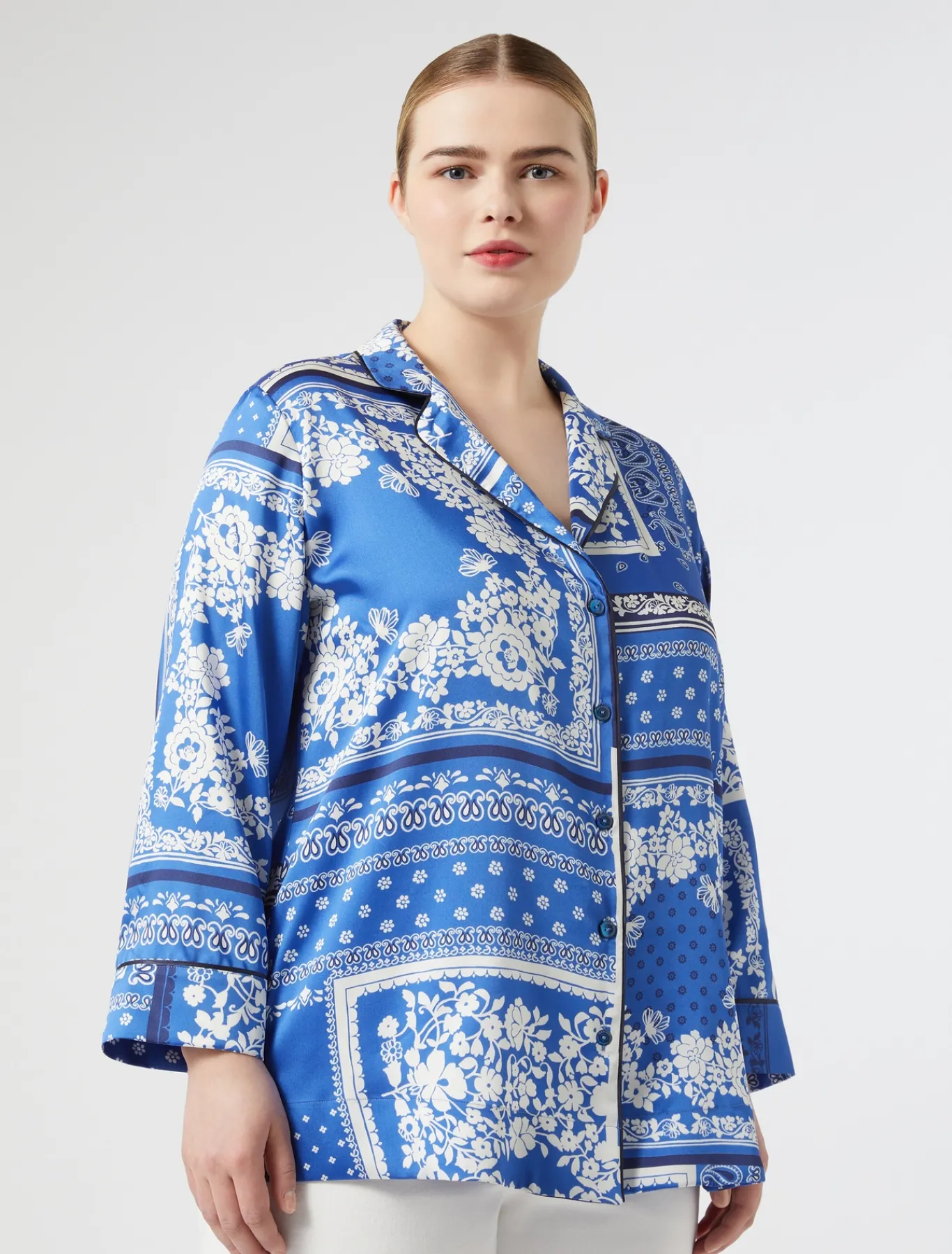 Marina Rinaldi Chemise en sergé imprimé AZURE Best