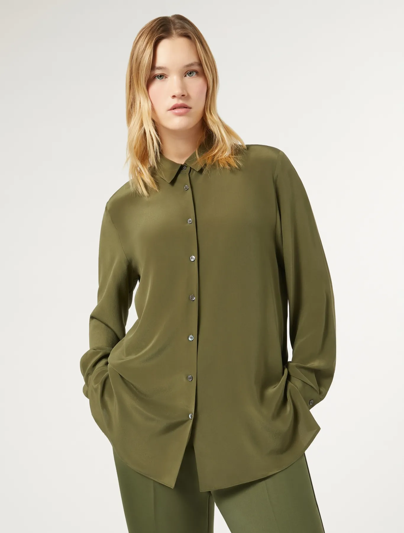 Marina Rinaldi Chemise en soie VERT Discount