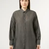 Marina Rinaldi Chemise en toile de coton et soie GRISFONCE Best