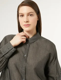 Marina Rinaldi Chemise en toile de coton et soie GRISFONCE Best