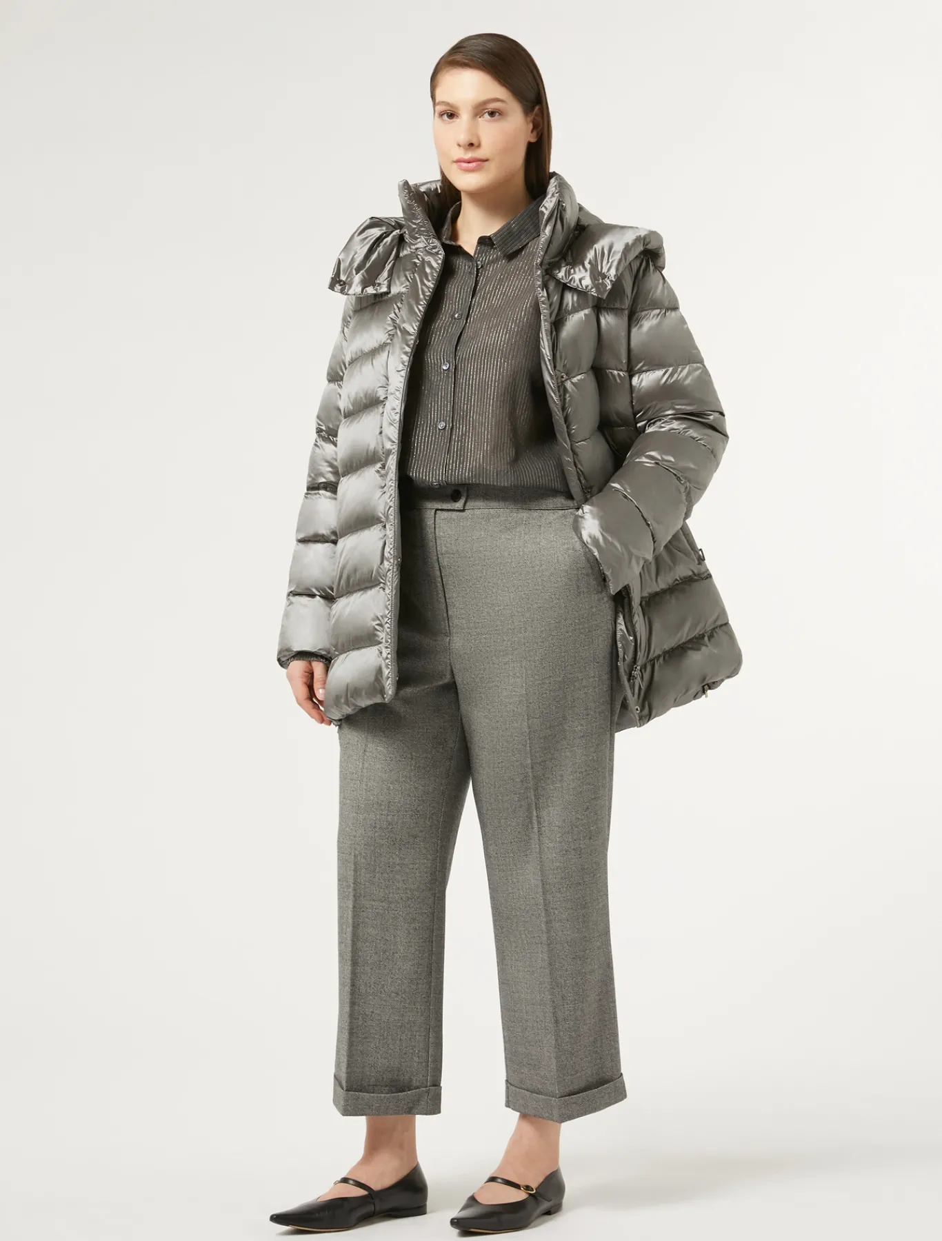 Marina Rinaldi Chemise en toile de coton et soie GRISFONCE Best