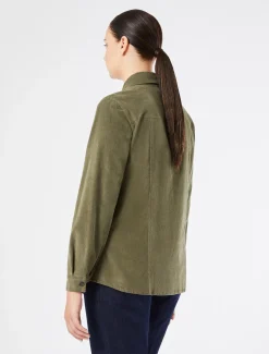 Marina Rinaldi Chemise en velours de coton KAKI Outlet