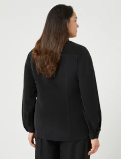 Marina Rinaldi Chemise en velours de coton NOIR New