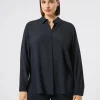 Marina Rinaldi Chemisier en crêpe de Chine de soie mélangée BLEUMARINE Outlet