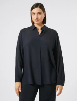Marina Rinaldi Chemisier en crêpe de Chine de soie mélangée BLEUMARINE Outlet