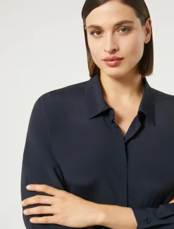 Marina Rinaldi Chemisier en crêpe de Chine de soie mélangée BLEUMARINE Outlet