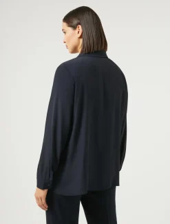 Marina Rinaldi Chemisier en crêpe de Chine de soie mélangée BLEUMARINE Outlet