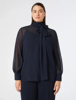 Marina Rinaldi Chemisier en crêpe georgette BLEUNUIT Online