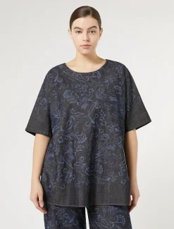 Marina Rinaldi Chemisier en denim découpé au laser BLEU Hot
