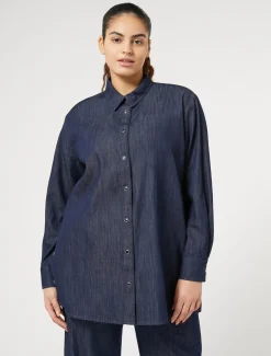 Marina Rinaldi Chemisier en denim léger BLEUNUIT Discount
