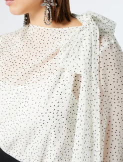 Marina Rinaldi Chemisier en georgette de soie BLANC Clearance