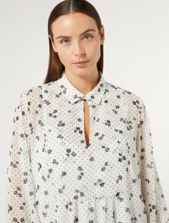 Marina Rinaldi Chemisier en georgette imprimée BLANC Fashion