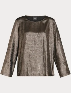 Marina Rinaldi Chemisier en mousseline lamée BRONZE Fashion