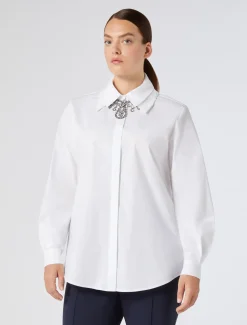 Marina Rinaldi Chemisier en popeline avec petit col BLANCNEUTRE Fashion
