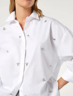 Marina Rinaldi Chemisier en popeline avec broderie BLANCNEUTRE Fashion