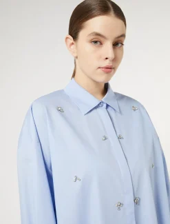 Marina Rinaldi Chemisier en popeline avec broderie AZURE Sale