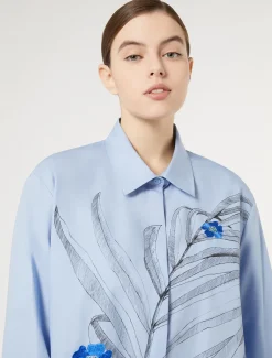 Marina Rinaldi Chemisier en popeline avec broderie CIEL Clearance