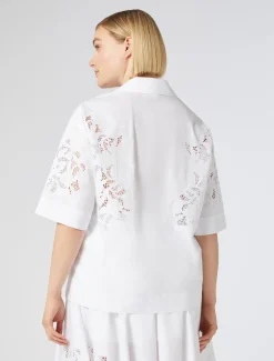 Marina Rinaldi Chemisier en popeline avec broderie BLANCNEUTRE Sale