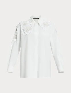 Marina Rinaldi Chemisier en popeline avec paillettes BLANCNEUTRE Best