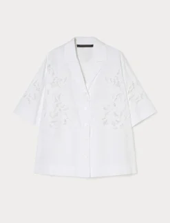 Marina Rinaldi Chemisier en popeline avec broderie BLANCNEUTRE Sale
