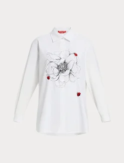 Marina Rinaldi Chemisier en popeline avec broderie BLANC Clearance